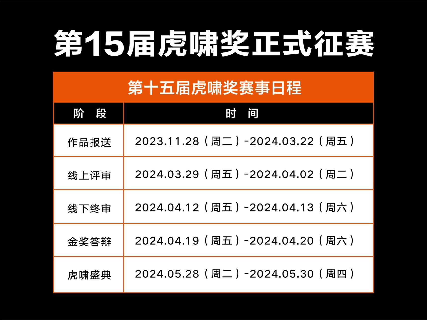 倒计时开启！第十五届虎啸奖征赛截止3月22日